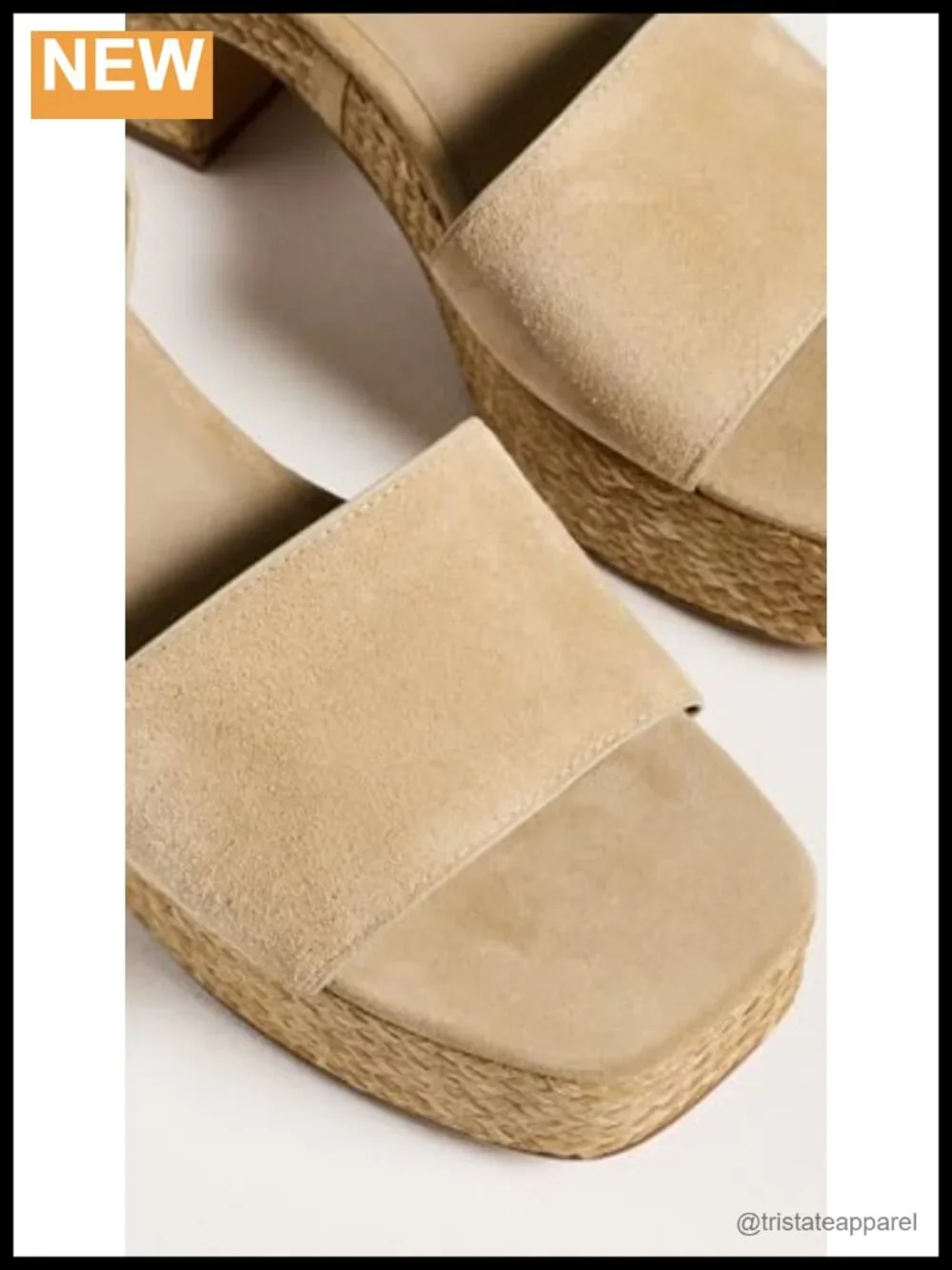 Raffia Trim Platform Sandals with Cushioned Footbed